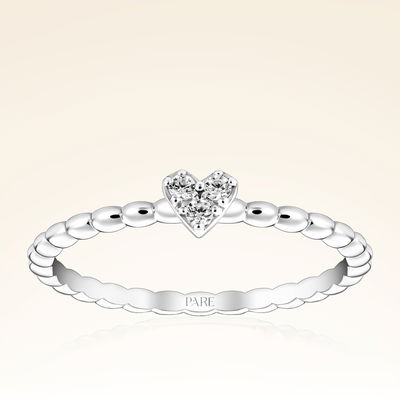 0,05 Karat Pırlanta Kalp Yüzük - Pare Pırlanta