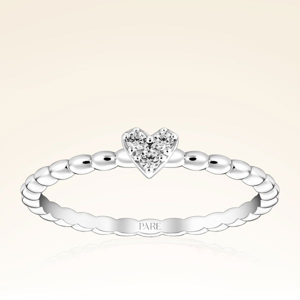 0,05 Karat Pırlanta Kalp Yüzük - Pare Pırlanta