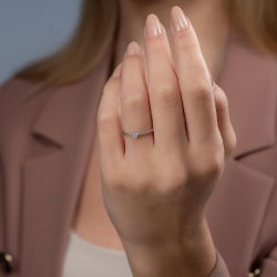 0,05 Karat Pırlanta Kalp Yüzük - 3