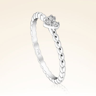 0,05 Karat Pırlanta Kalp Yüzük - Pare Pırlanta