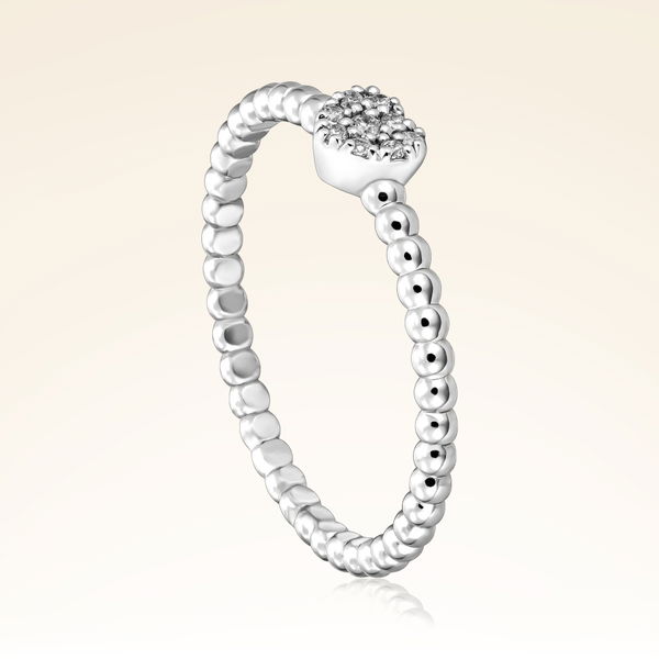 0,05 Karat Pırlanta Kalp Yüzük - Pare Pırlanta