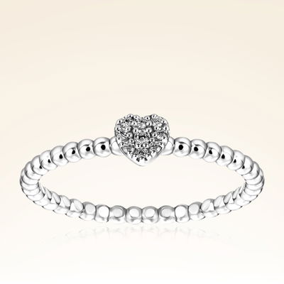 0,05 Karat Pırlanta Kalp Yüzük - Pare Pırlanta