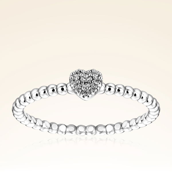 0,05 Karat Pırlanta Kalp Yüzük - Pare Pırlanta