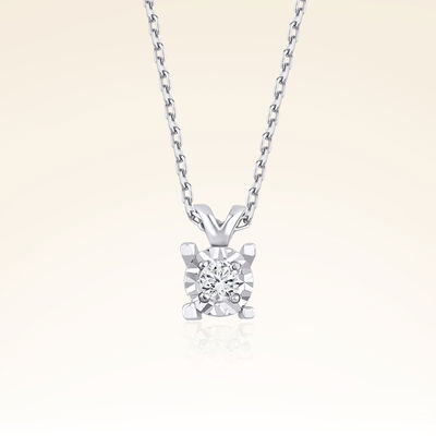 0,05 Karat Tektaş Pırlanta Kolye - Pare Pırlanta