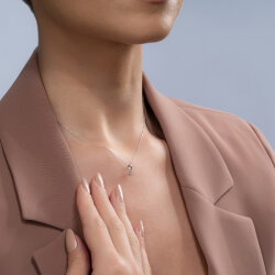 0,05 Karat Pırlanta Tektaş Kolye - 2