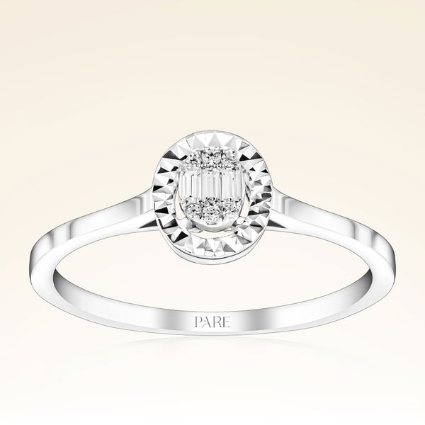 0,06 Karat Efektli Baget Pırlanta Yüzük - Pare Pırlanta