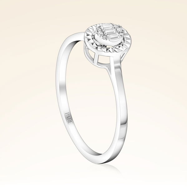 0,06 Karat Efektli Baget Pırlanta Yüzük - Pare Pırlanta