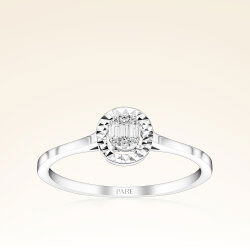 0,06 Karat Efektli Baget Pırlanta Yüzük - 1