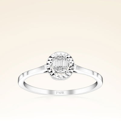 0,06 Karat Efektli Baget Pırlanta Yüzük - Pare Pırlanta