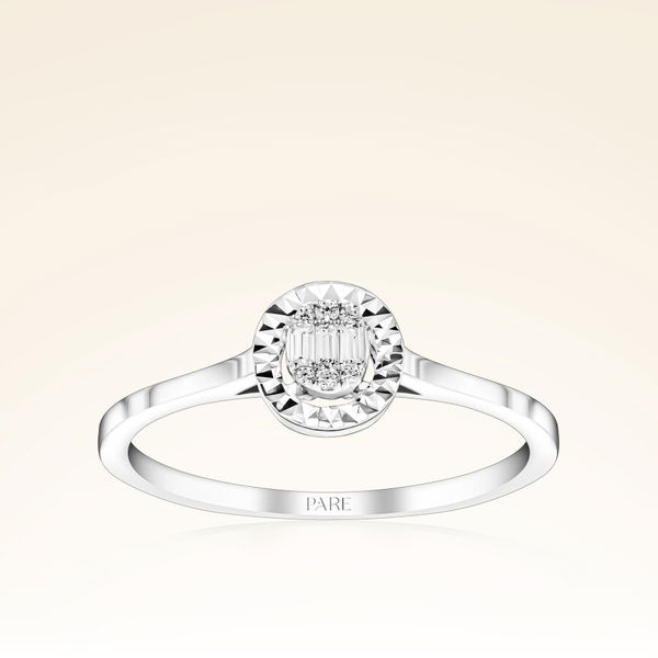 0,06 Karat Efektli Baget Pırlanta Yüzük - Pare Pırlanta