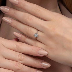 0,06 Karat Efektli Baget Pırlanta Yüzük - PR00548 - 4