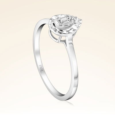 0,06 Karat Efektli Baget Pırlanta Yüzük - Pare Pırlanta