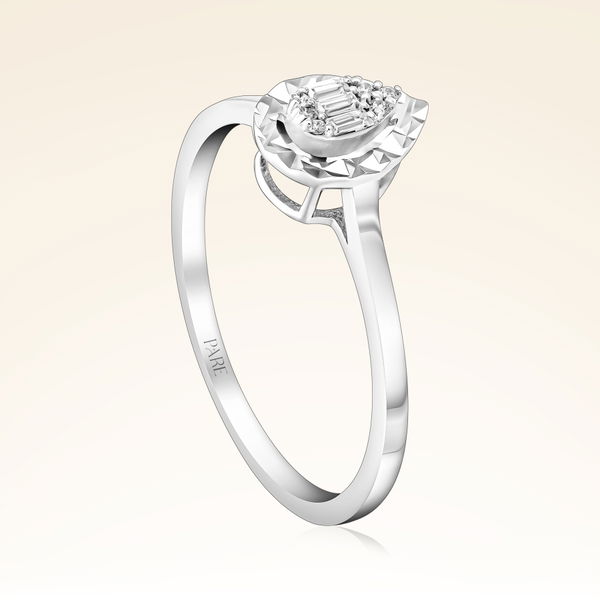 0,06 Karat Efektli Baget Pırlanta Yüzük - Pare Pırlanta