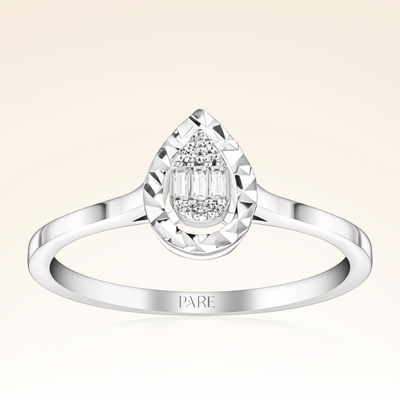 0,06 Karat Efektli Baget Pırlanta Yüzük - Pare Pırlanta