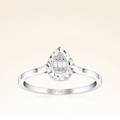 0,06 Karat Efektli Baget Pırlanta Yüzük - Pare Pırlanta