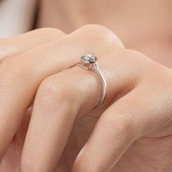 0,06 Karat Efektli Baget Pırlanta Yüzük - PR01060-8 - 6