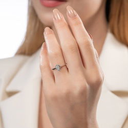 0,06 Karat Efektli Baget Pırlanta Yüzük - PR01060-8 - 3