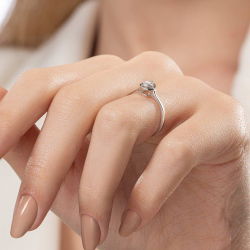 0,06 Karat Efektli Baget Pırlanta Yüzük - PR01060-8 - 5