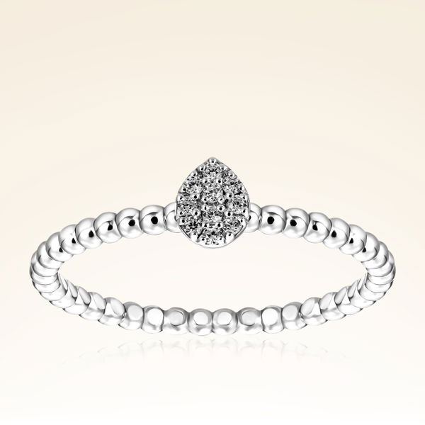 0,06 Karat Pırlanta Damla Yüzük - Pare Pırlanta