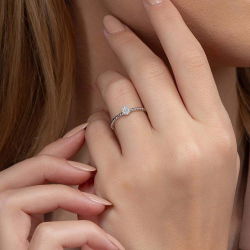 0,06 Karat Pırlanta Damla Yüzük - PR00427 - 4