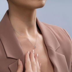 0,06 Karat Pırlanta Tektaş Kolye - 2