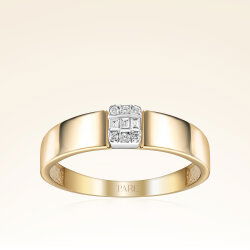 0,06 Karat Pırlantalı Baget Yüzük - 1