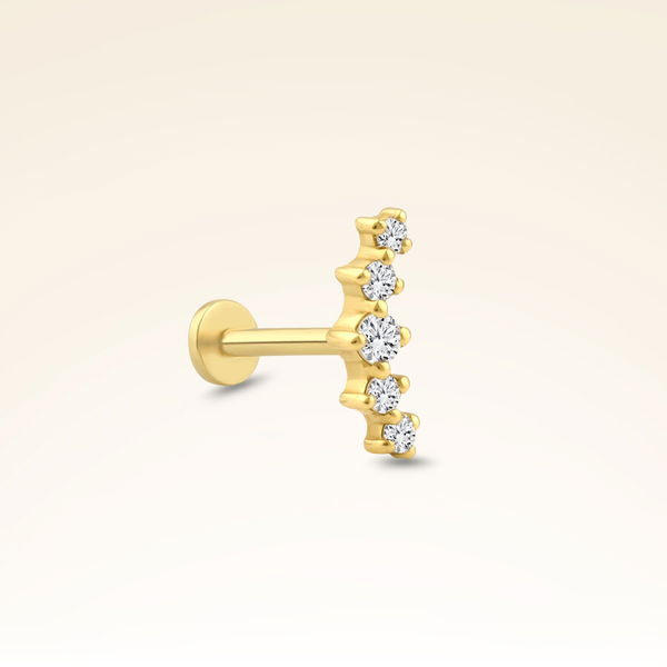 0,06 Karat Pırlanta Taşlı Helix Piercing - Pare Pırlanta