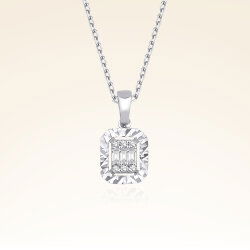 0,07 Karat Baget Pırlanta Kolye - 1