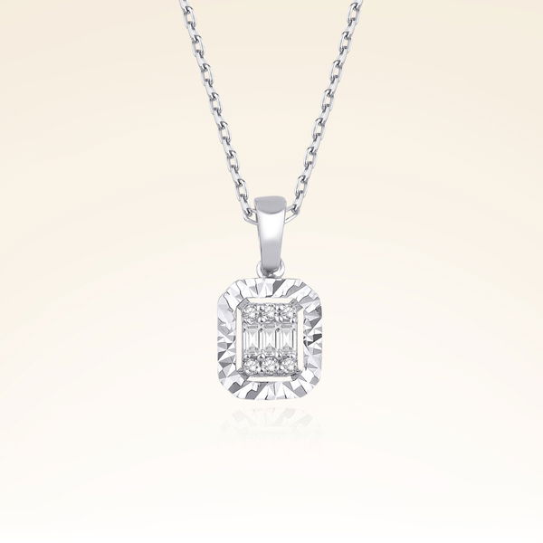 0,07 Karat Baget Pırlanta Kolye - Pare Pırlanta