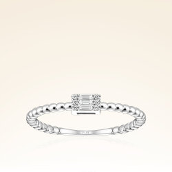 0,07 Karat Baget Pırlanta Yüzük - 1