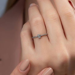 0,07 Karat Baget Pırlanta Yüzük - PR00054 - 4
