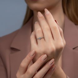 0,07 Karat Baget Pırlanta Yüzük - PR00054 - 3