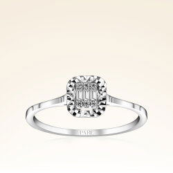 0,07 Karat Efektli Baget Pırlanta Yüzük - 1