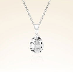 0,07 Karat Efektli Baget Pırlanta Kolye - 1