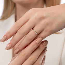 0,07 Karat Gömme Pırlantalı Kadın Alyans - 2