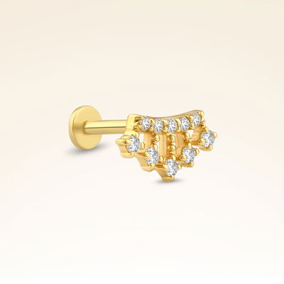 0,07 Karat Pırlanta Taşlı Helix Piercing - Pare Pırlanta