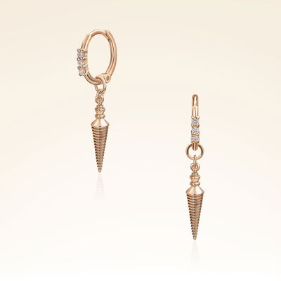 0,07 Karat Pırlantalı Trend Küpe - Pare Pırlanta