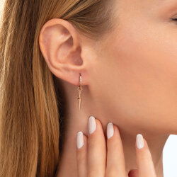 0,07 Karat Pırlantalı Trend Küpe - 2