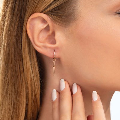 0,07 Karat Pırlantalı Trend Küpe - Pare Pırlanta