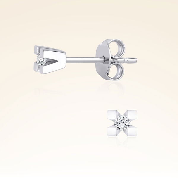 0,07 Karat Tektaş Pırlanta Küpe - Pare Pırlanta