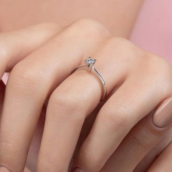 0,07 Karat Tektaş Pırlanta Yüzük - 7