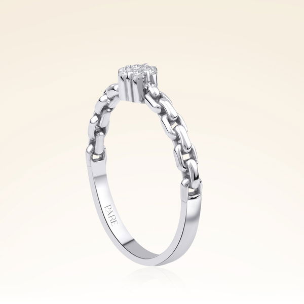 0,07 Karat Zincir Kollu Pırlanta Yüzük - Pare Pırlanta