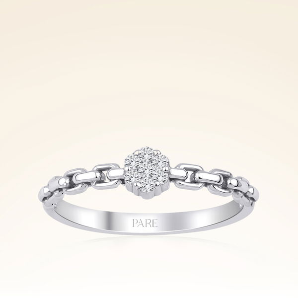 0,07 Karat Zincir Kollu Pırlanta Yüzük - Pare Pırlanta
