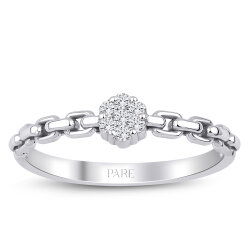 0,07 Karat Zincir Kollu Fantezi Pırlanta Yüzük - PR01404 - 1