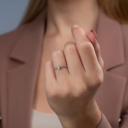 0,08 Karat Baget Pırlanta Yüzük - PR00036 - 3