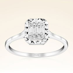 0,08 Karat Efektli Baget Pırlanta Yüzük - PR01069-8 - 1