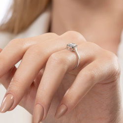 0,08 Karat Efektli Baget Pırlanta Yüzük - PR01069-8 - 6