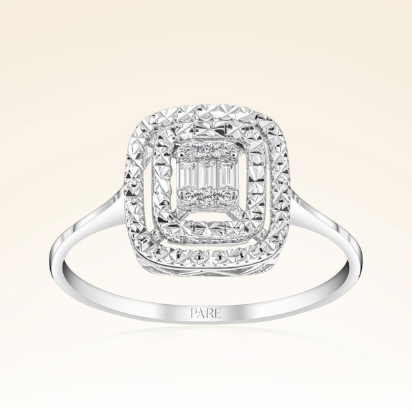 0,08 Karat Efektli Baget Pırlanta Yüzük - Pare Pırlanta