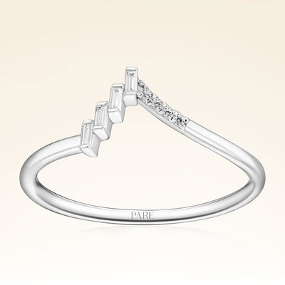 0,08 Karat Pırlanta Baget Taşlı Yüzük - Pare Pırlanta