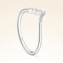 0,08 Karat Pırlanta Baget Taşlı Yüzük - 2